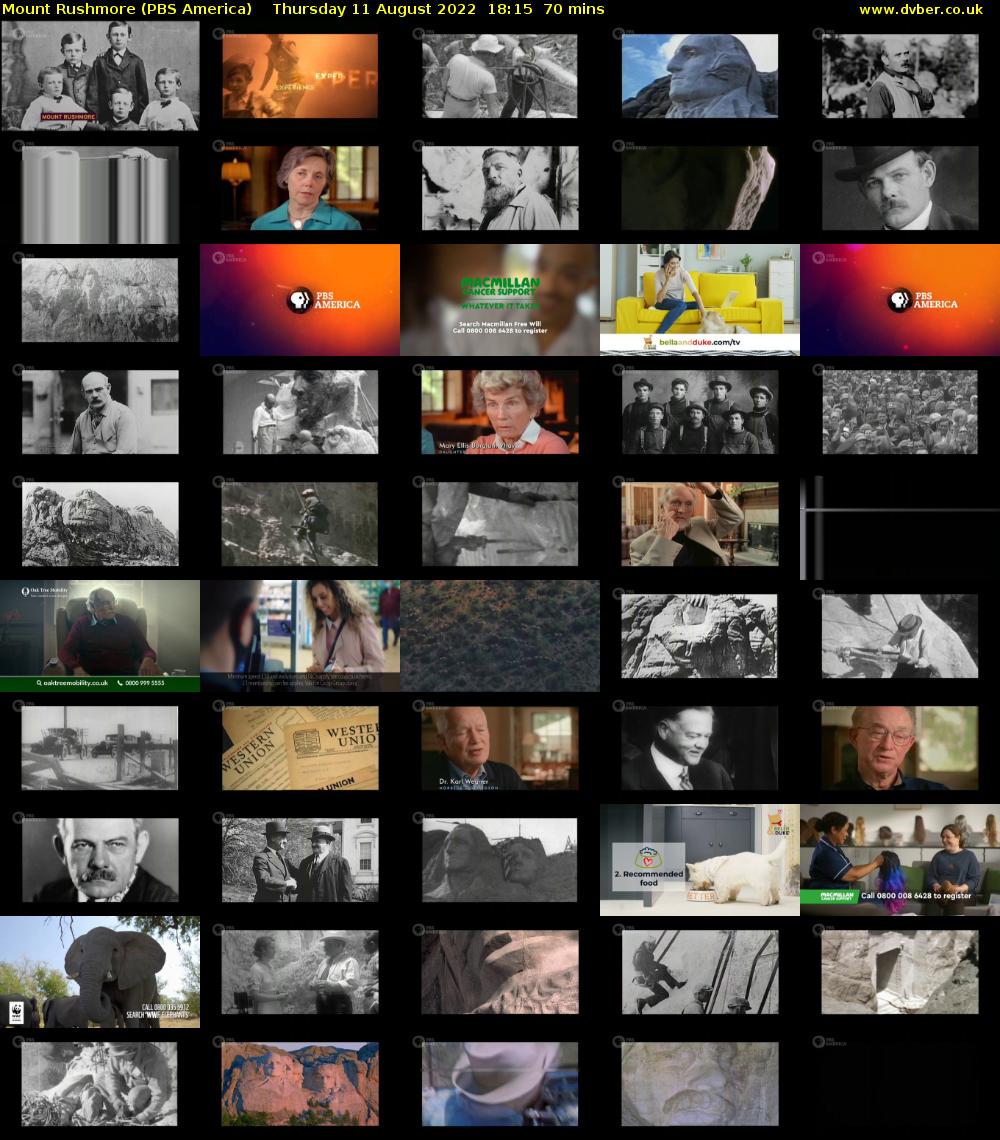 Mount Rushmore (PBS America) Thursday 11 August 2022 18:15 - 19:25