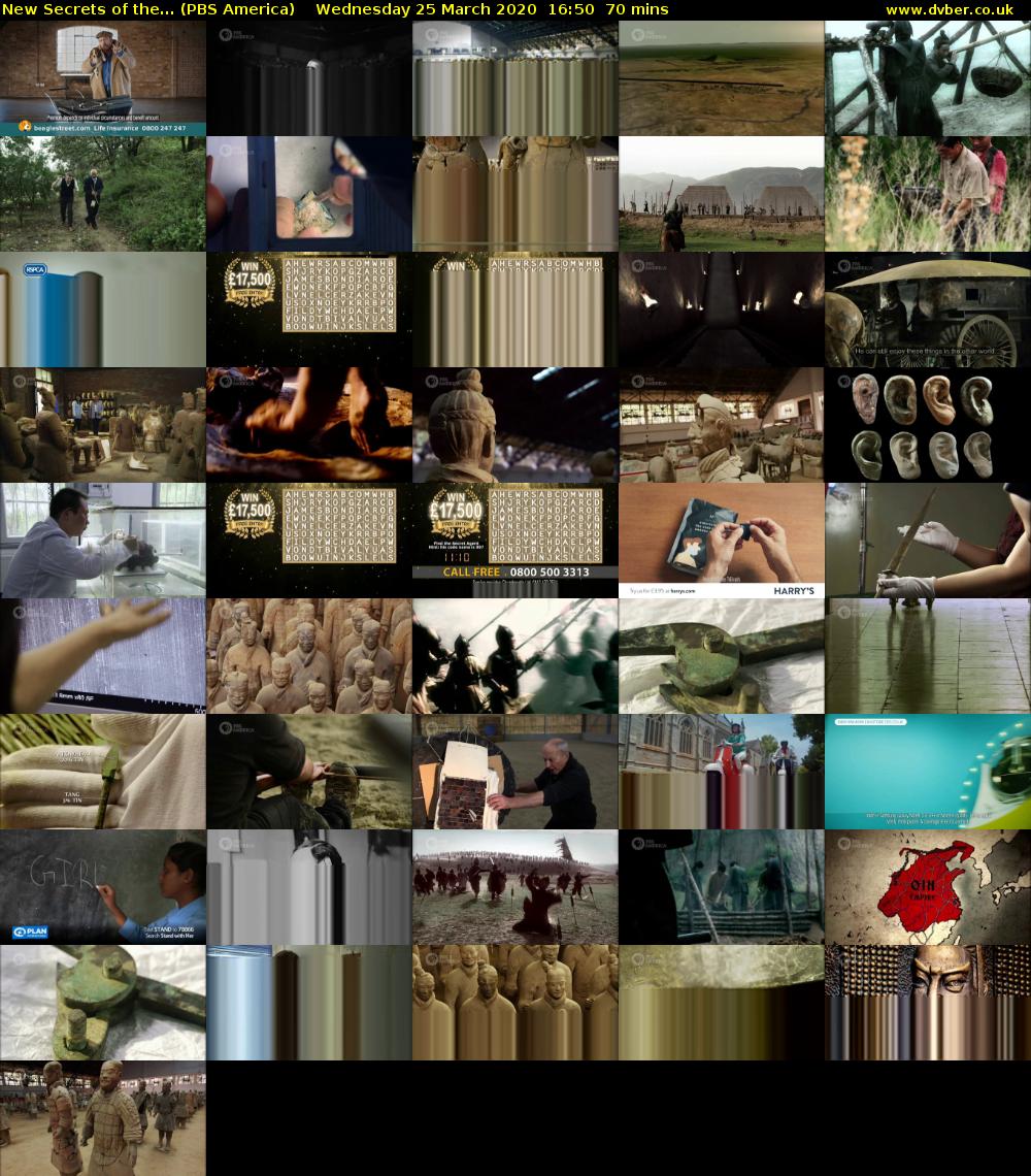 New Secrets of the... (PBS America) Wednesday 25 March 2020 16:50 - 18:00