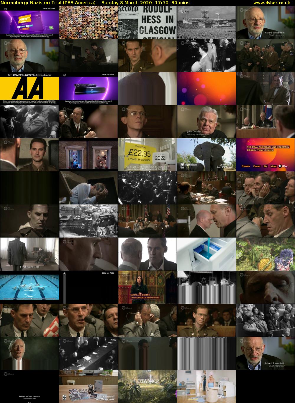 Nuremberg: Nazis on Trial (PBS America) Sunday 8 March 2020 17:50 - 19:10