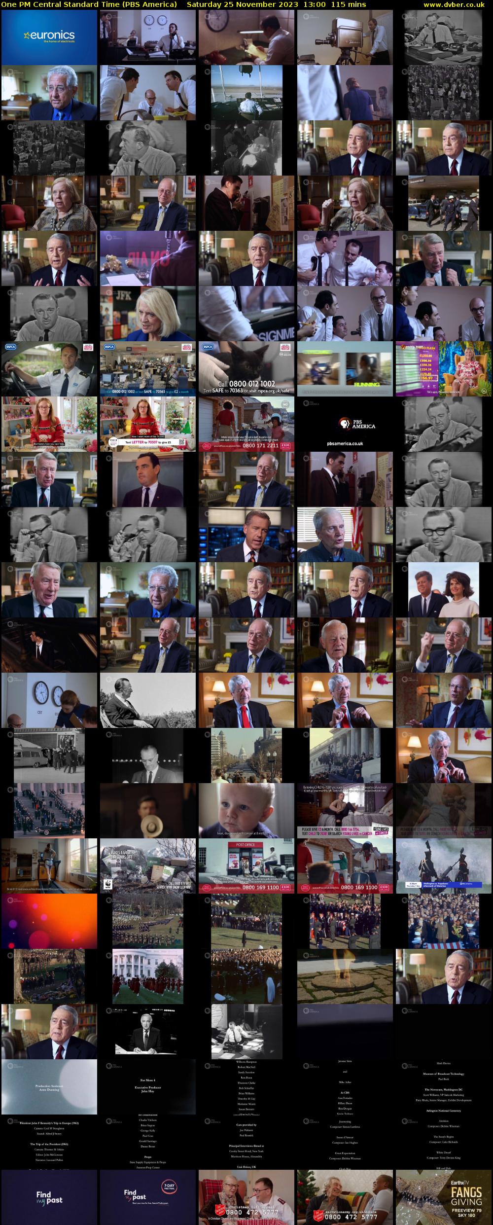 One PM Central Standard Time (PBS America) Saturday 25 November 2023 13:00 - 14:55