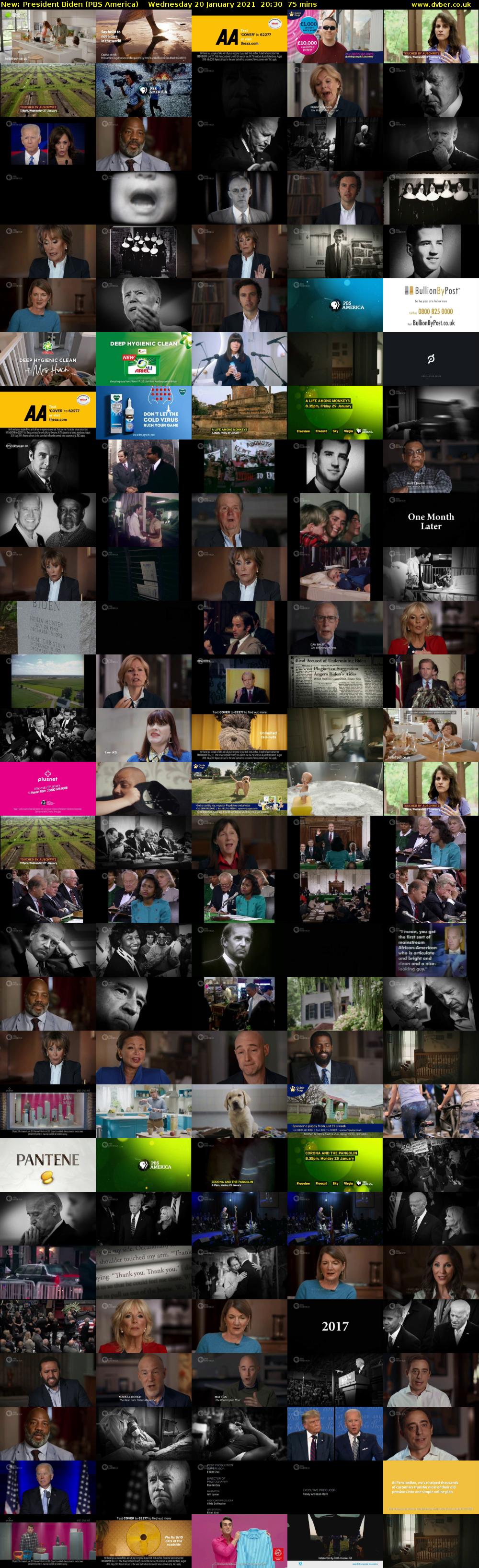 President Biden (PBS America) Wednesday 20 January 2021 20:30 - 21:45
