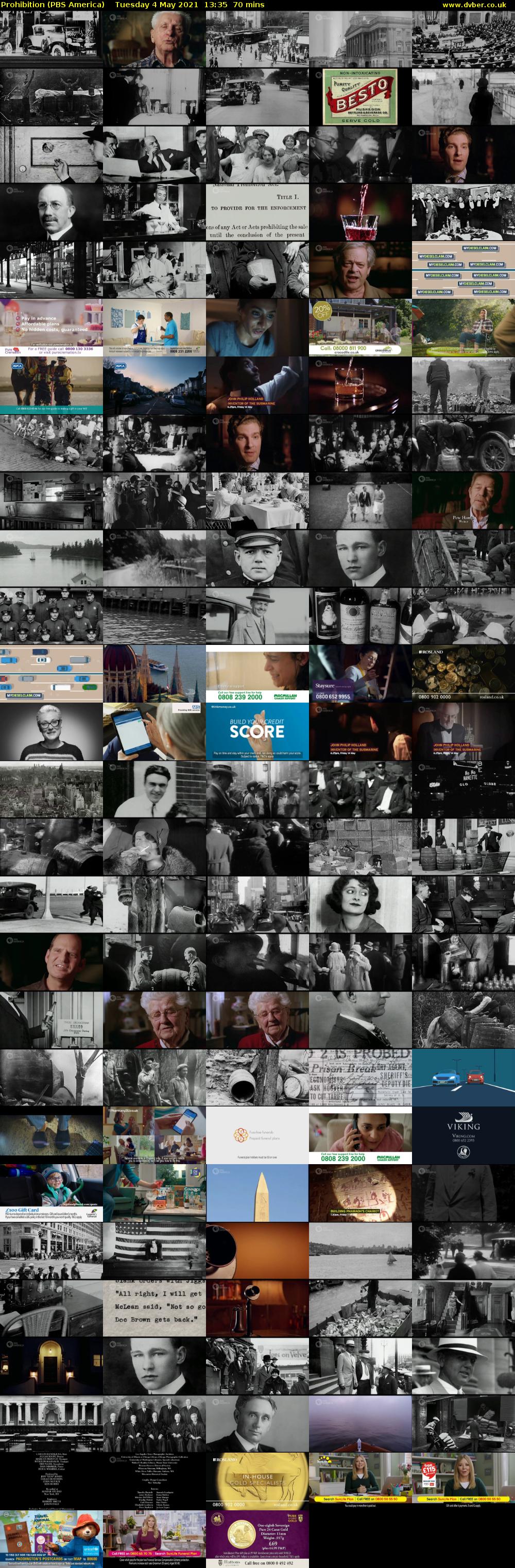Prohibition (PBS America) Tuesday 4 May 2021 13:35 - 14:45