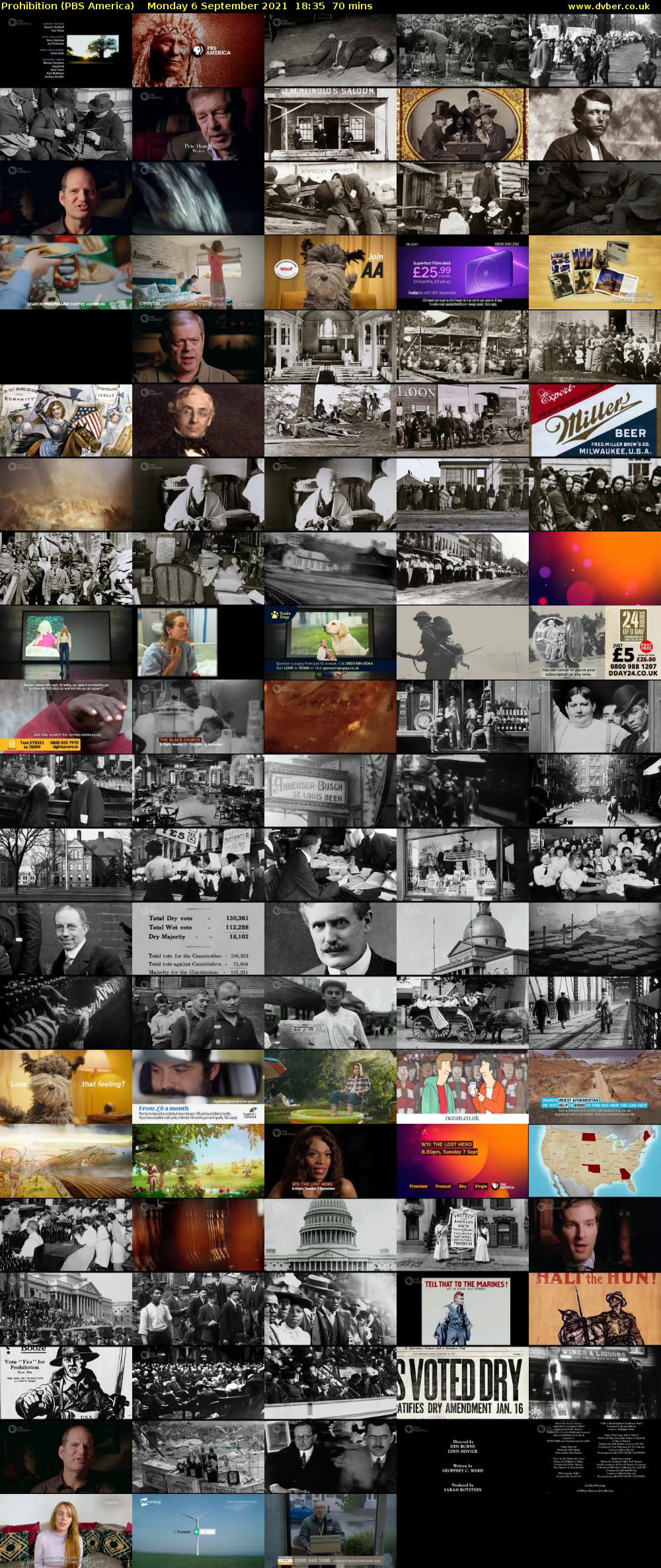 Prohibition (PBS America) Monday 6 September 2021 18:35 - 19:45