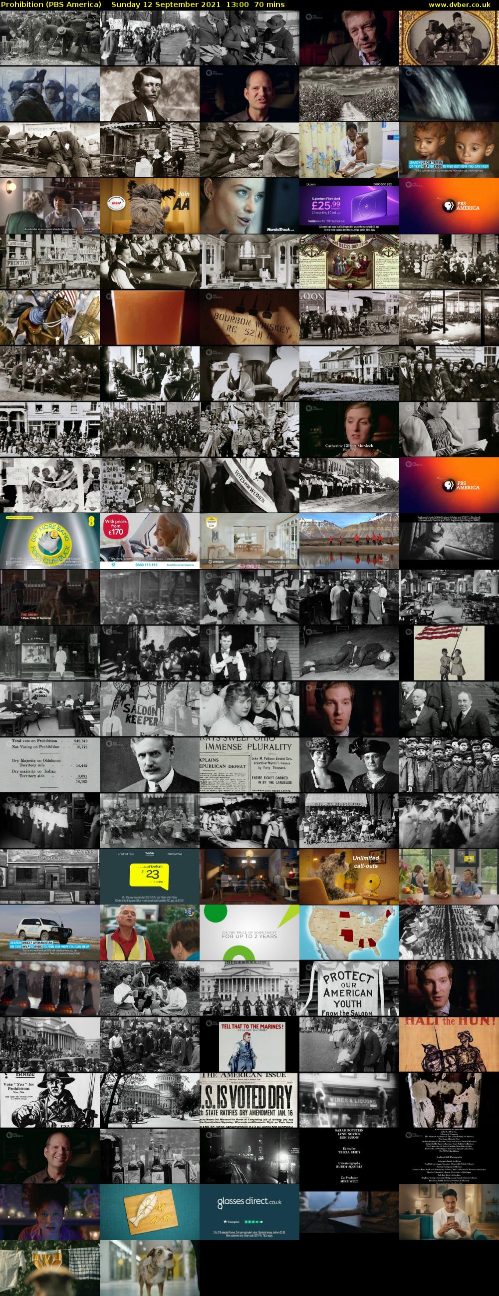 Prohibition (PBS America) Sunday 12 September 2021 13:00 - 14:10