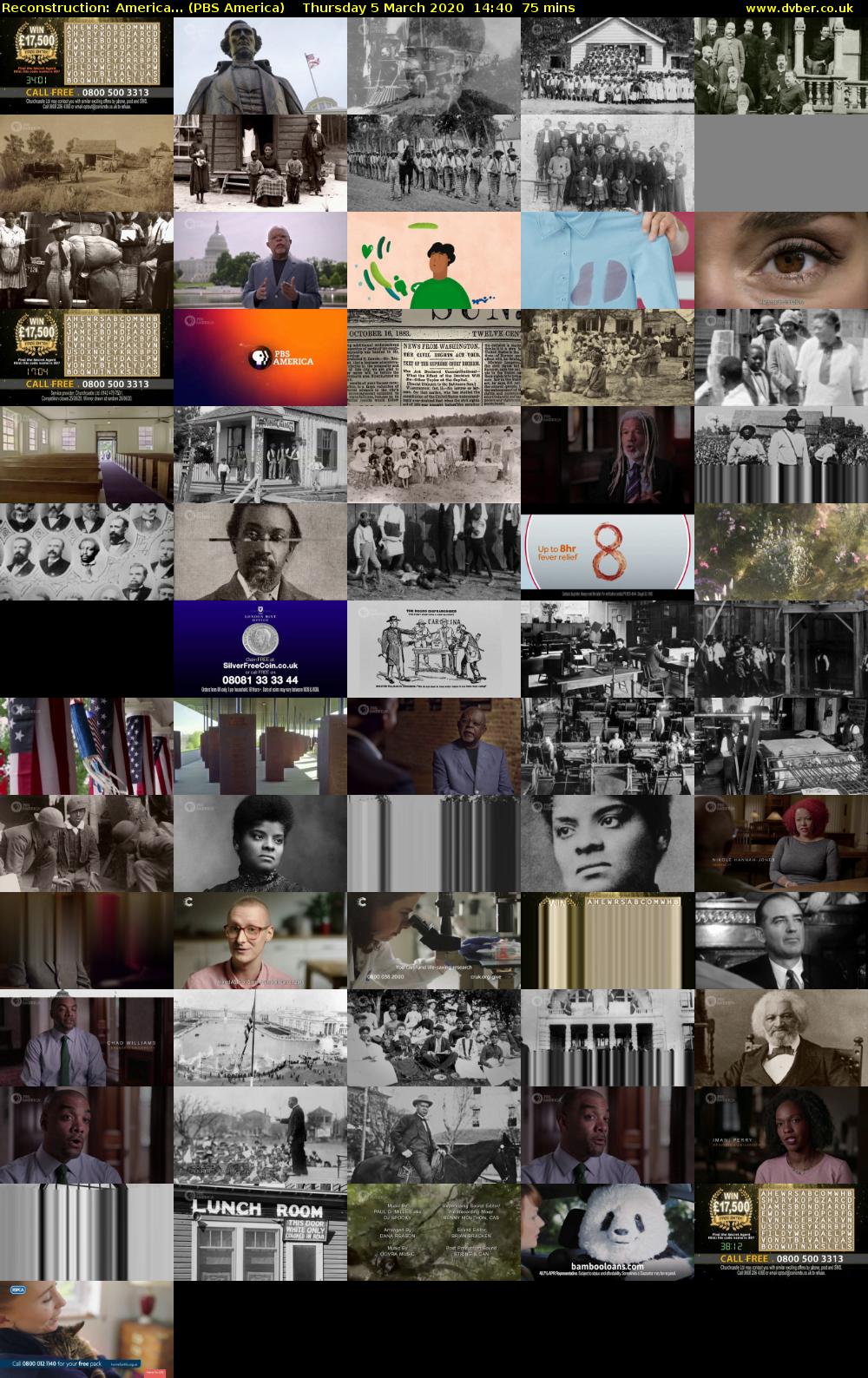 Reconstruction: America... (PBS America) Thursday 5 March 2020 14:40 - 15:55