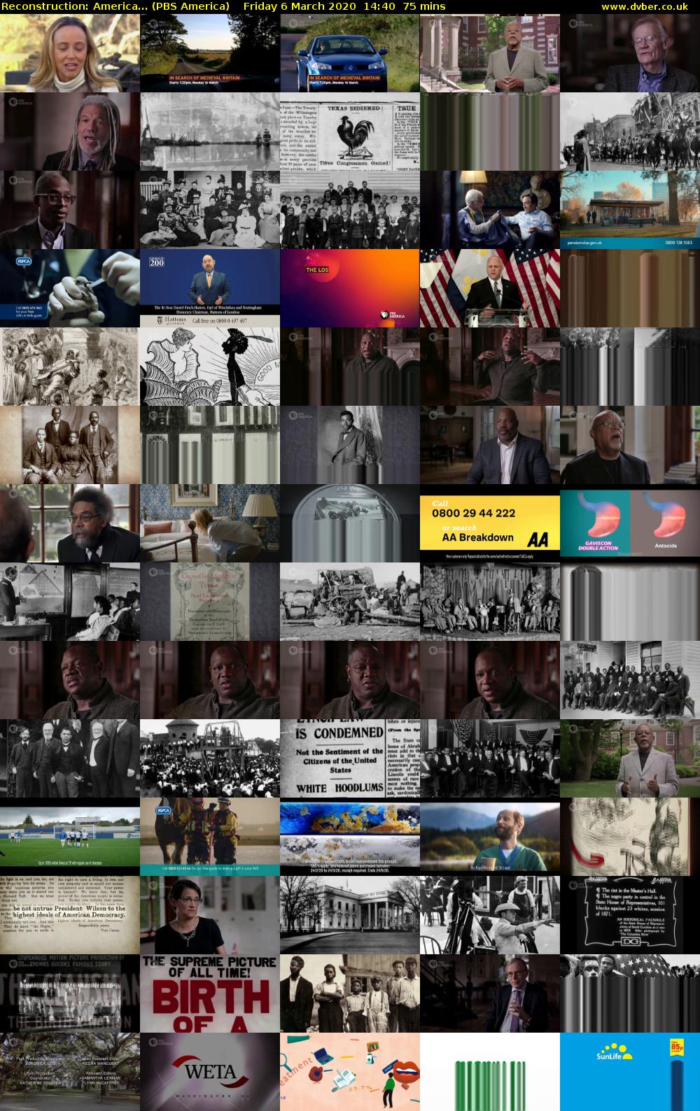 Reconstruction: America... (PBS America) Friday 6 March 2020 14:40 - 15:55