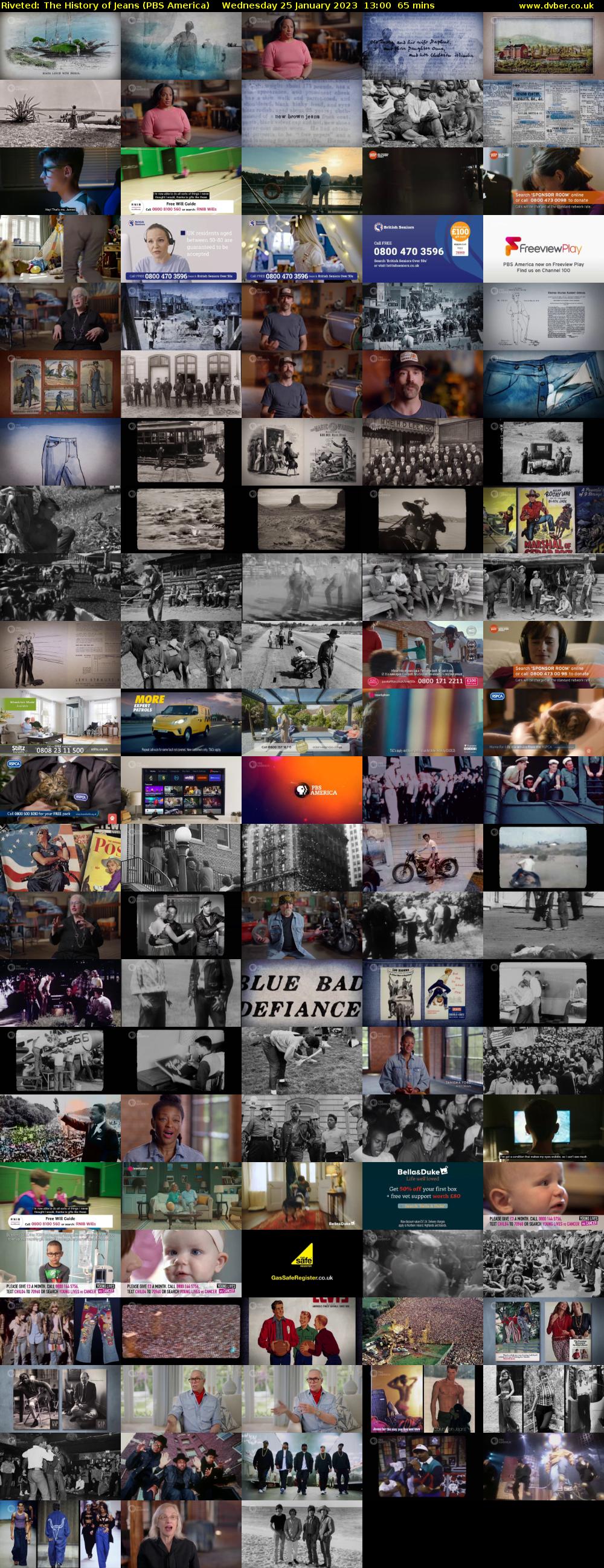 Riveted: The History of Jeans (PBS America) Wednesday 25 January 2023 13:00 - 14:05