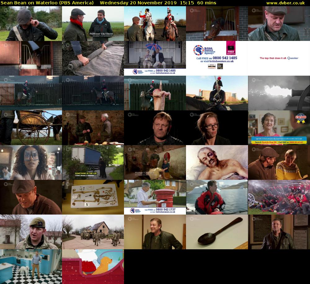 Sean Bean on Waterloo (PBS America) Wednesday 20 November 2019 15:15 - 16:15
