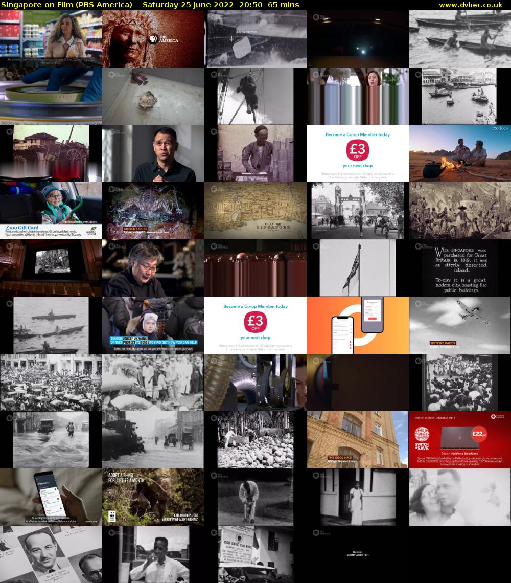 Singapore on Film (PBS America) Saturday 25 June 2022 20:50 - 21:55