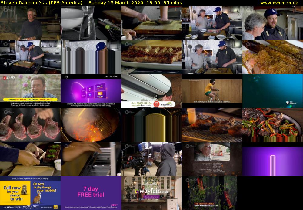 Steven Raichlen's... (PBS America) Sunday 15 March 2020 13:00 - 13:35