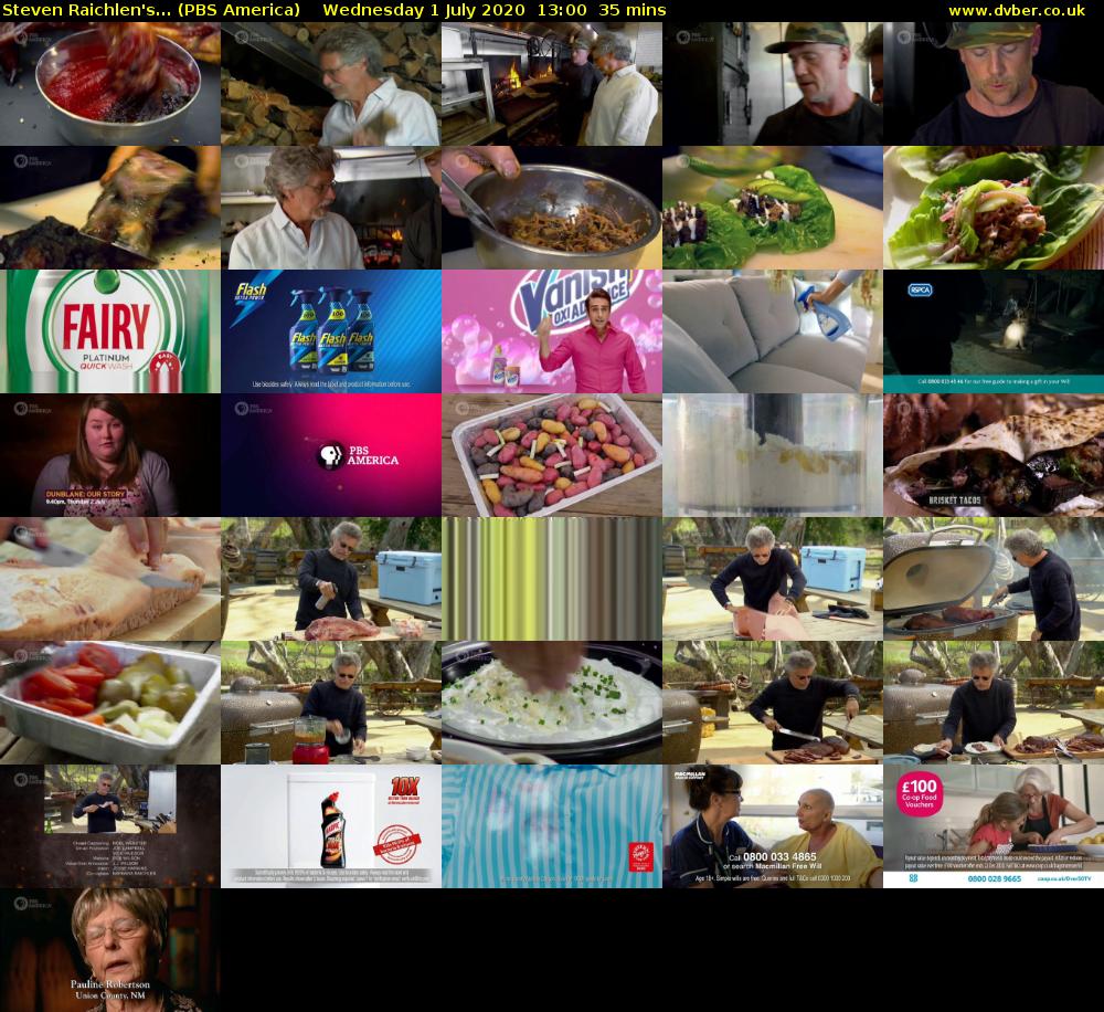Steven Raichlen's... (PBS America) Wednesday 1 July 2020 13:00 - 13:35