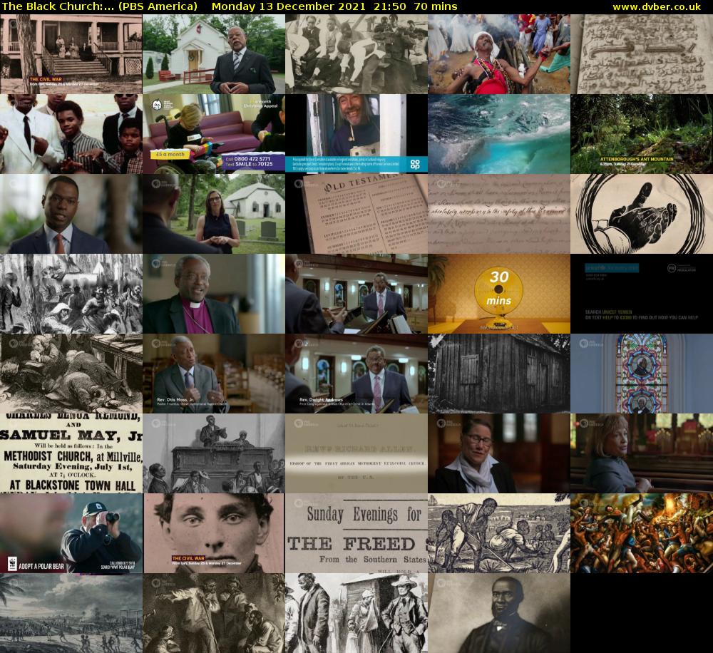 The Black Church:... (PBS America) Monday 13 December 2021 21:50 - 23:00