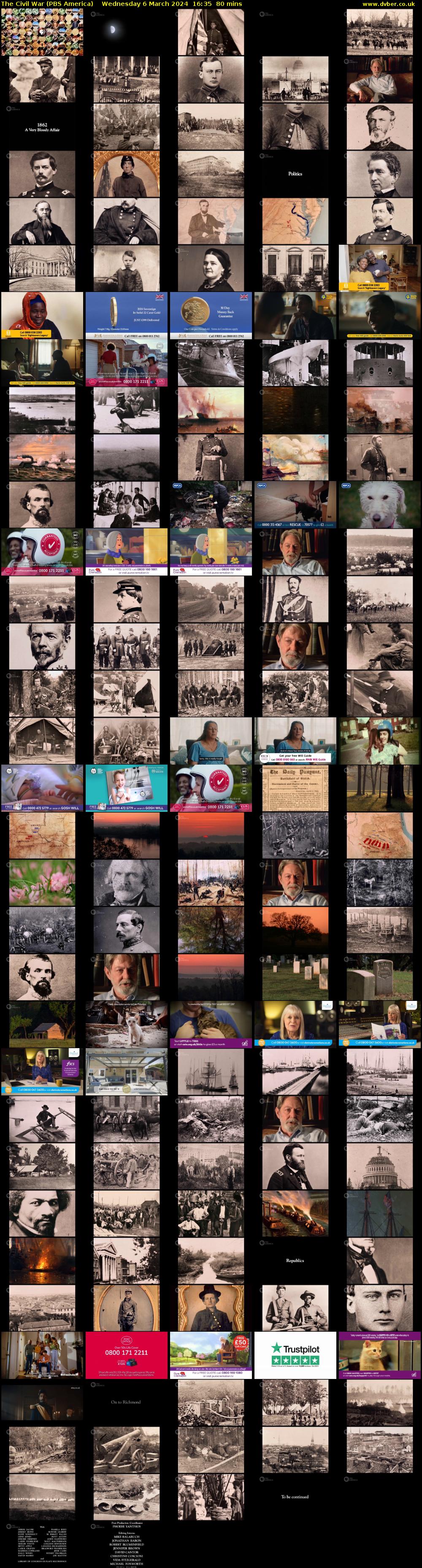 The Civil War (PBS America) Wednesday 6 March 2024 16:35 - 17:55