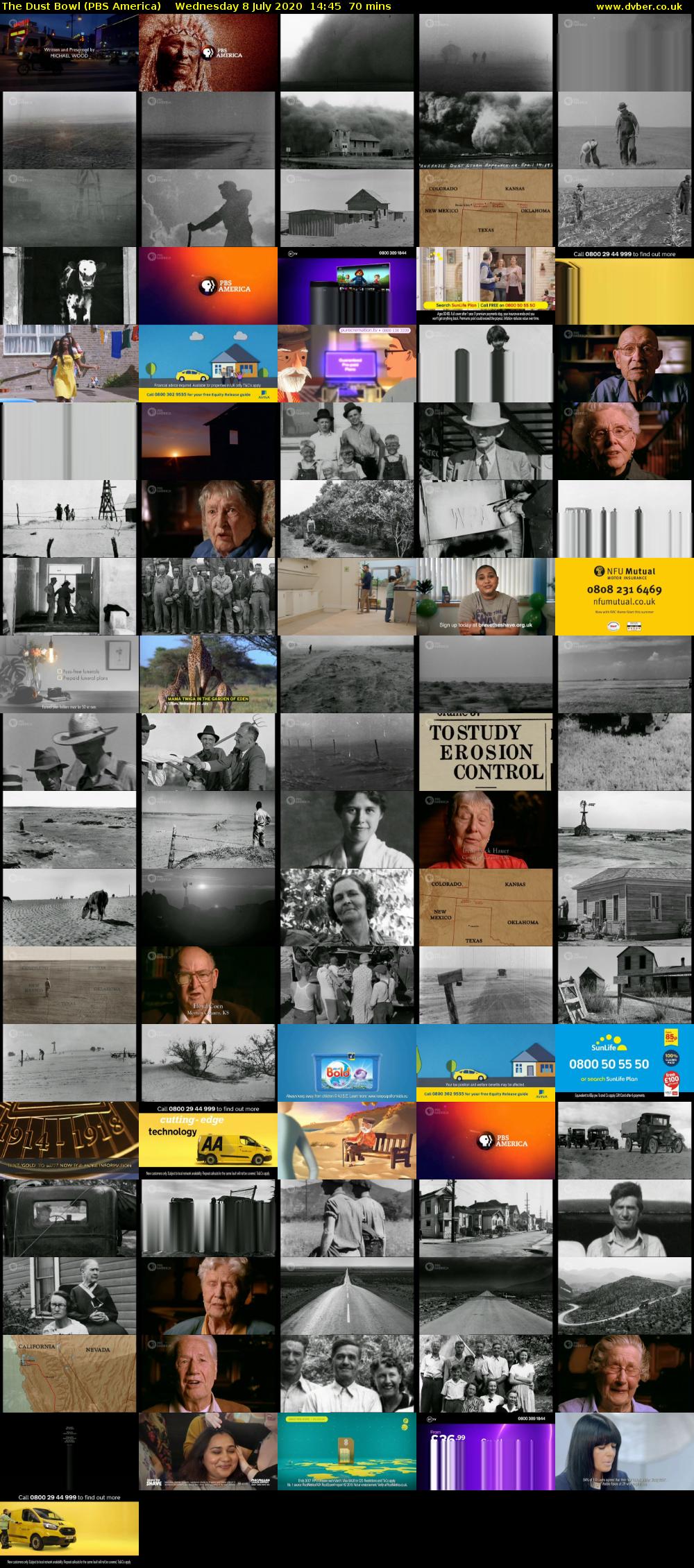 The Dust Bowl (PBS America) Wednesday 8 July 2020 14:45 - 15:55