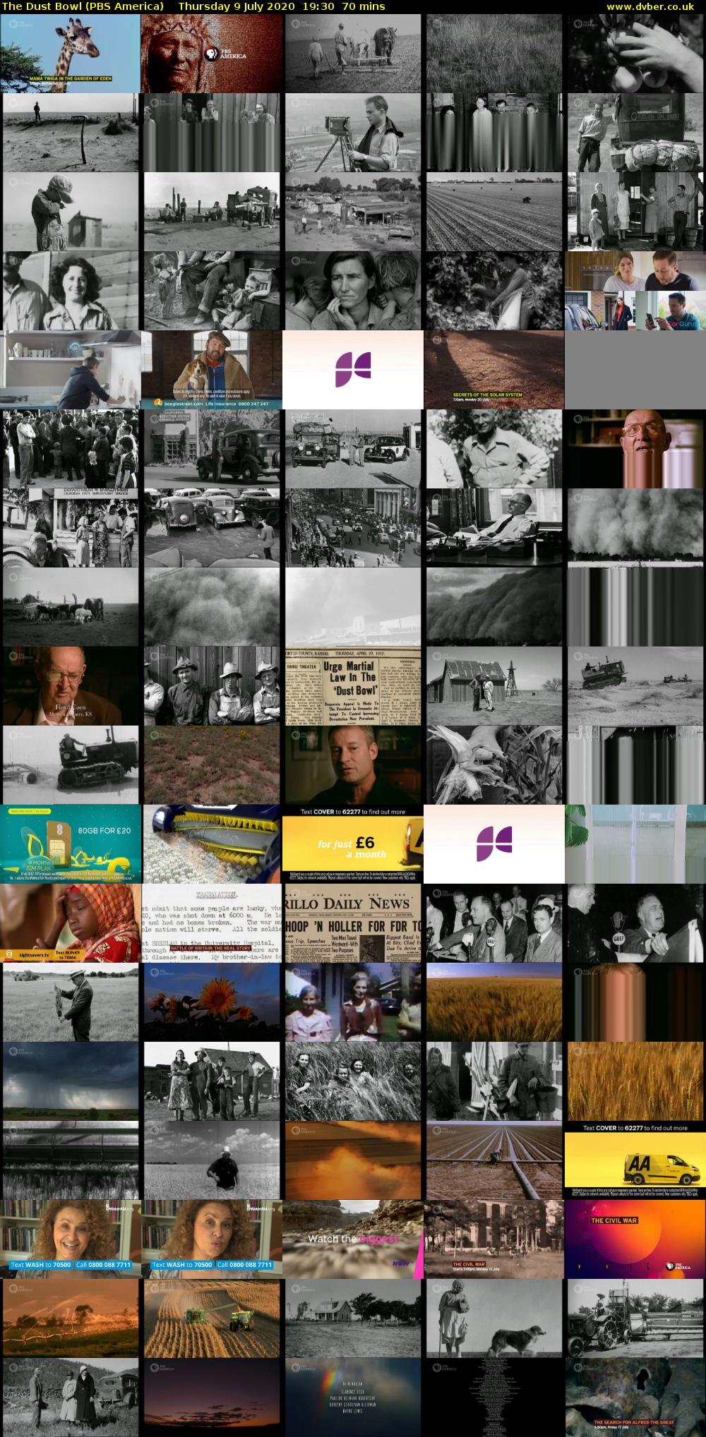 The Dust Bowl (PBS America) Thursday 9 July 2020 19:30 - 20:40