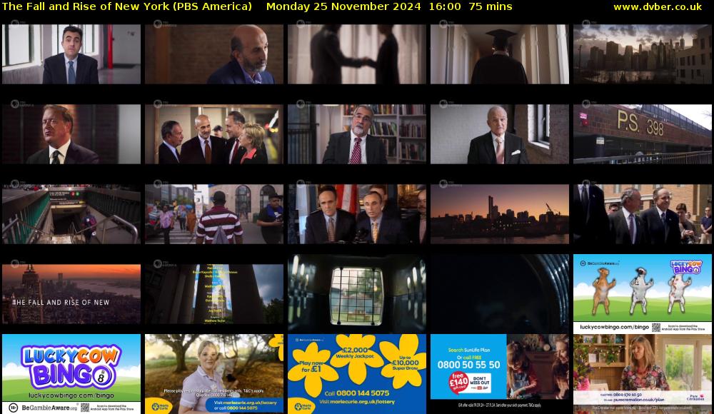 The Fall and Rise of New York (PBS America) Monday 25 November 2024 16:00 - 17:15
