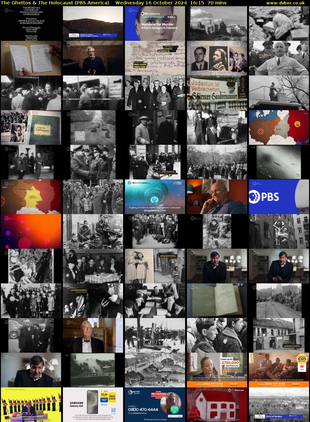 The Ghettos & The Holocaust (PBS America) Wednesday 16 October 2024 16:15 - 17:25