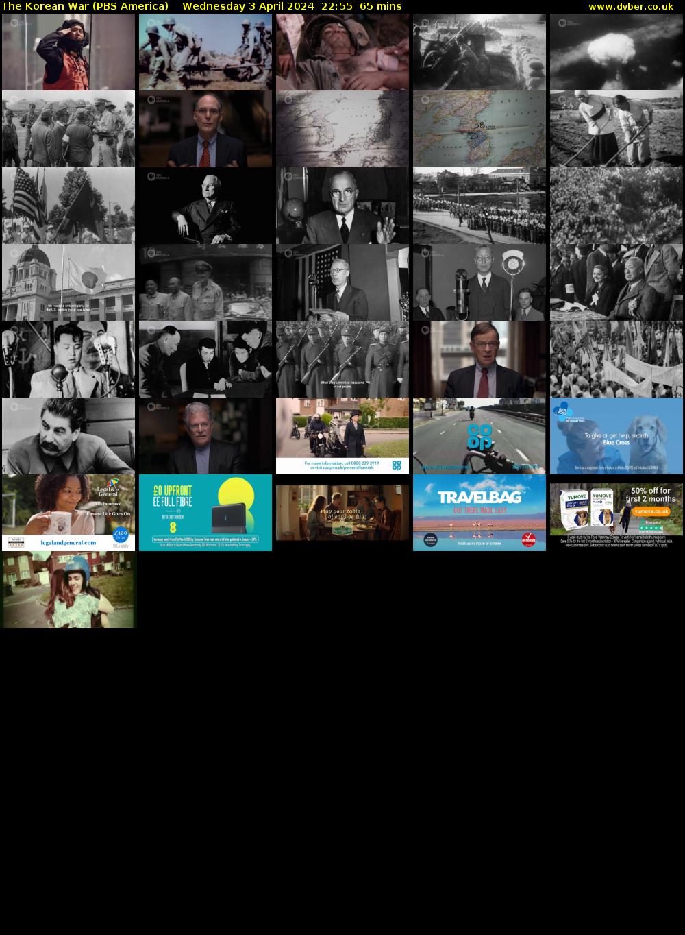 The Korean War (PBS America) Wednesday 3 April 2024 22:55 - 00:00