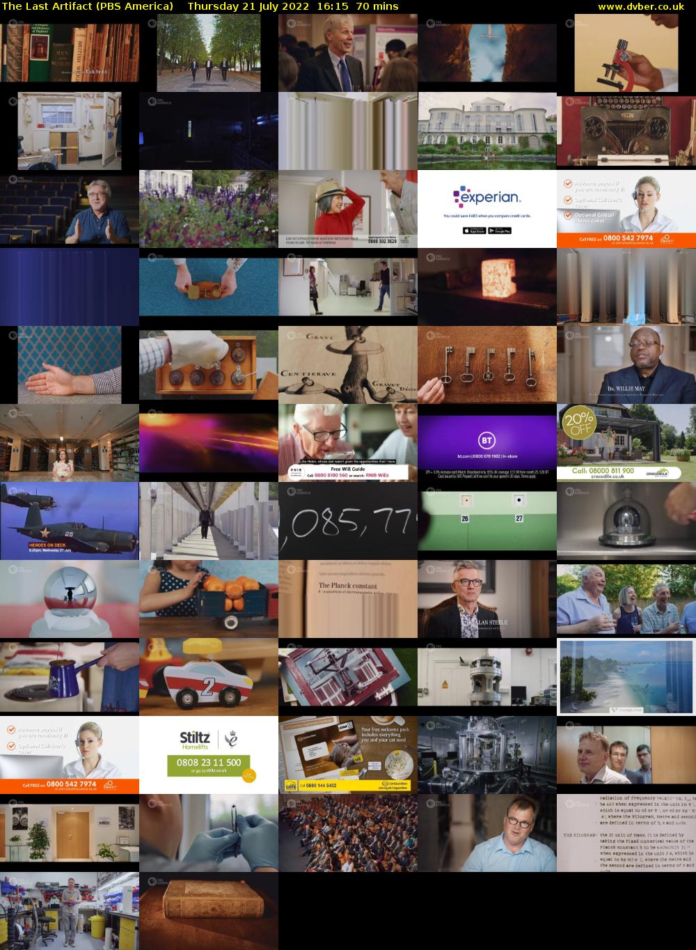 The Last Artifact (PBS America) Thursday 21 July 2022 16:15 - 17:25