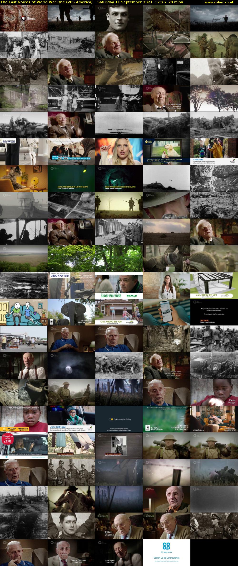 The Last Voices of World War One (PBS America) Saturday 11 September 2021 17:25 - 18:35