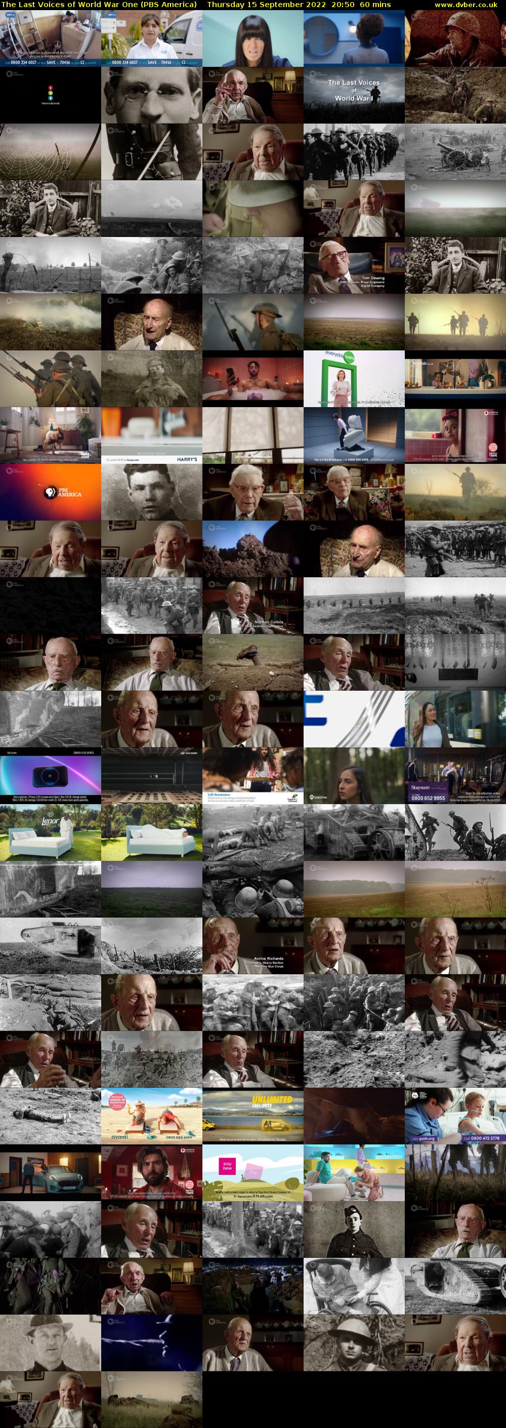 The Last Voices of World War One (PBS America) Thursday 15 September 2022 20:50 - 21:50