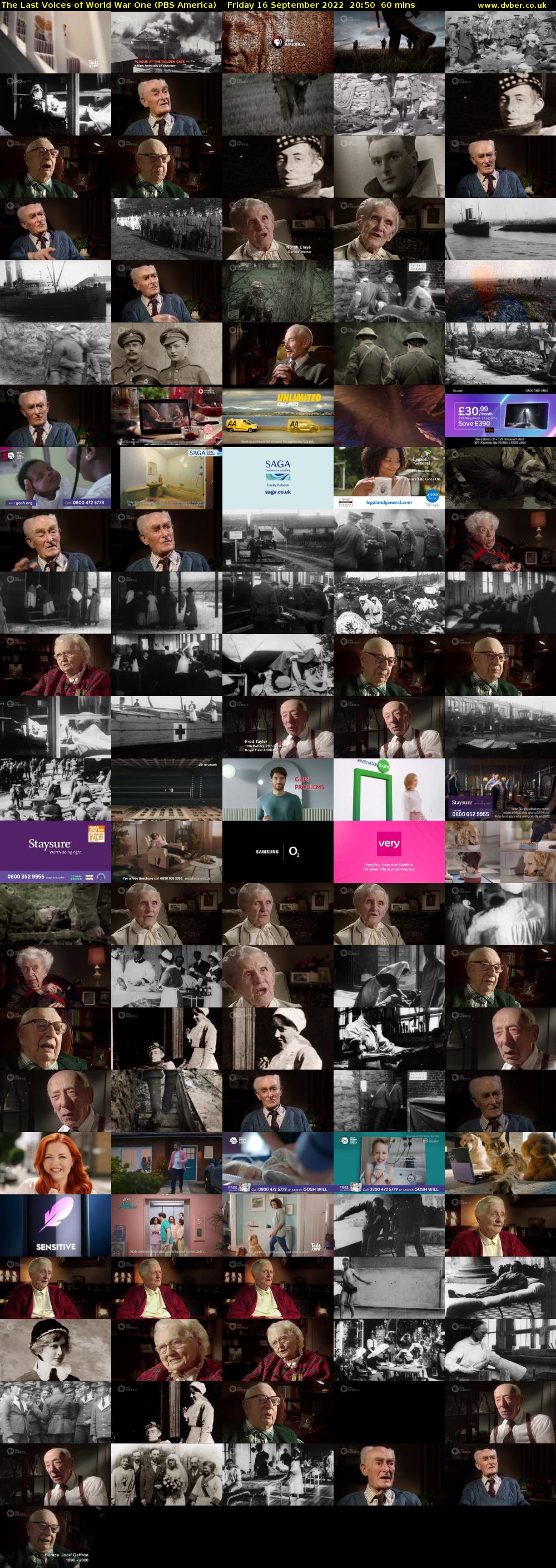 The Last Voices of World War One (PBS America) Friday 16 September 2022 20:50 - 21:50