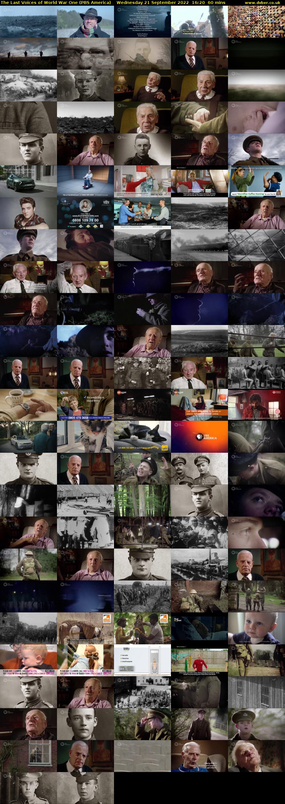 The Last Voices of World War One (PBS America) Wednesday 21 September 2022 16:20 - 17:20