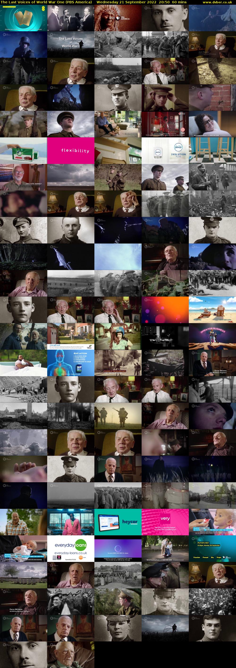 The Last Voices of World War One (PBS America) Wednesday 21 September 2022 20:50 - 21:50