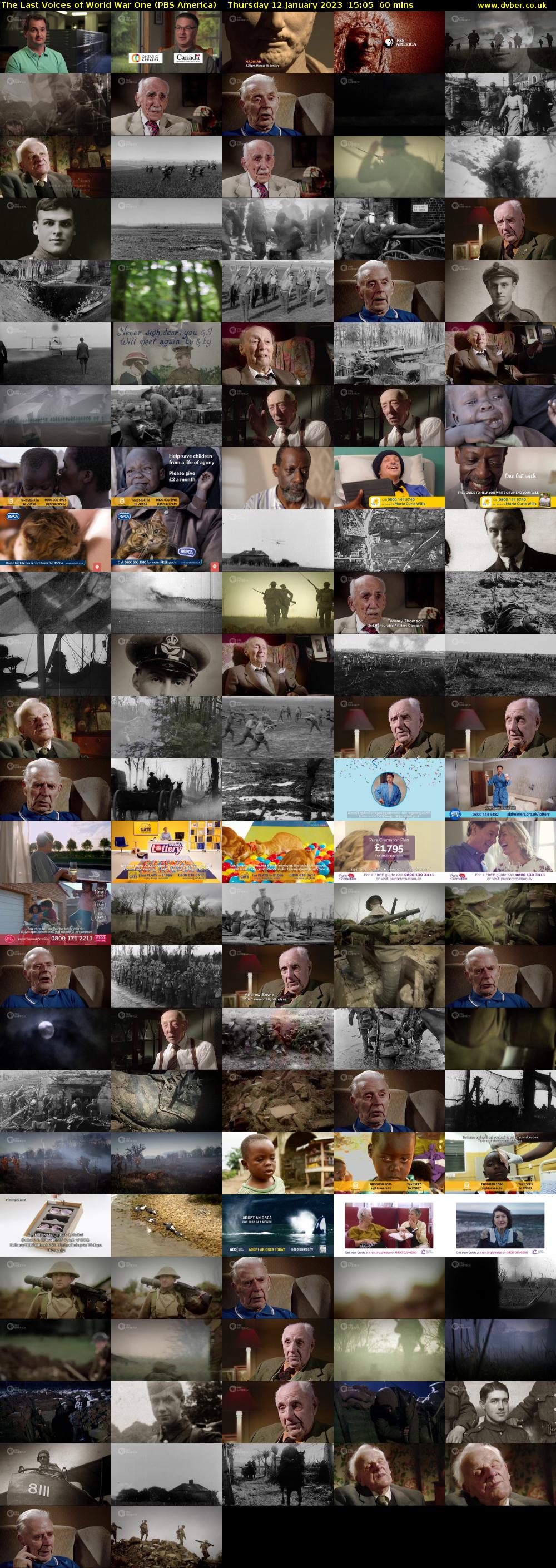 The Last Voices of World War One (PBS America) Thursday 12 January 2023 15:05 - 16:05
