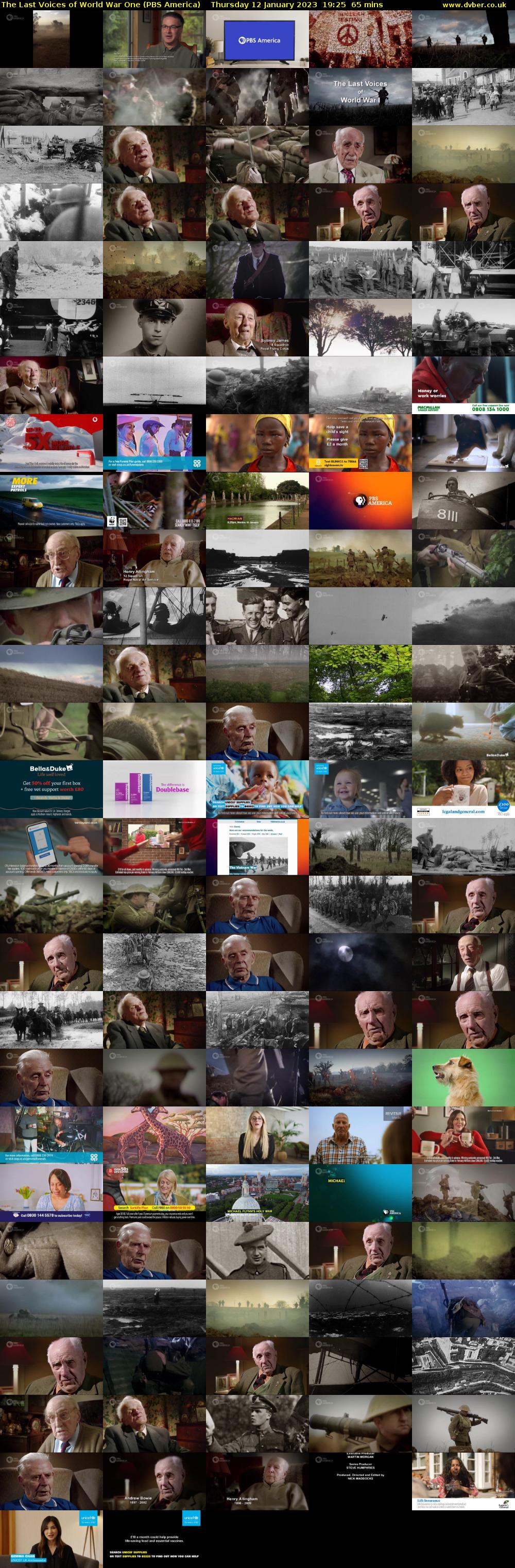 The Last Voices of World War One (PBS America) Thursday 12 January 2023 19:25 - 20:30
