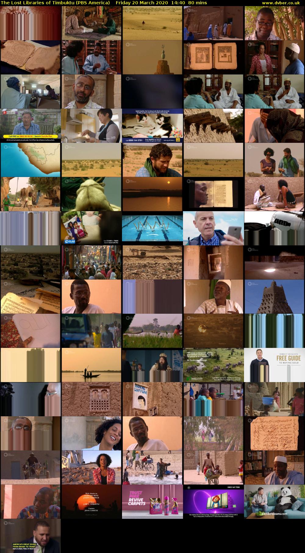The Lost Libraries of Timbuktu (PBS America) Friday 20 March 2020 14:40 - 16:00