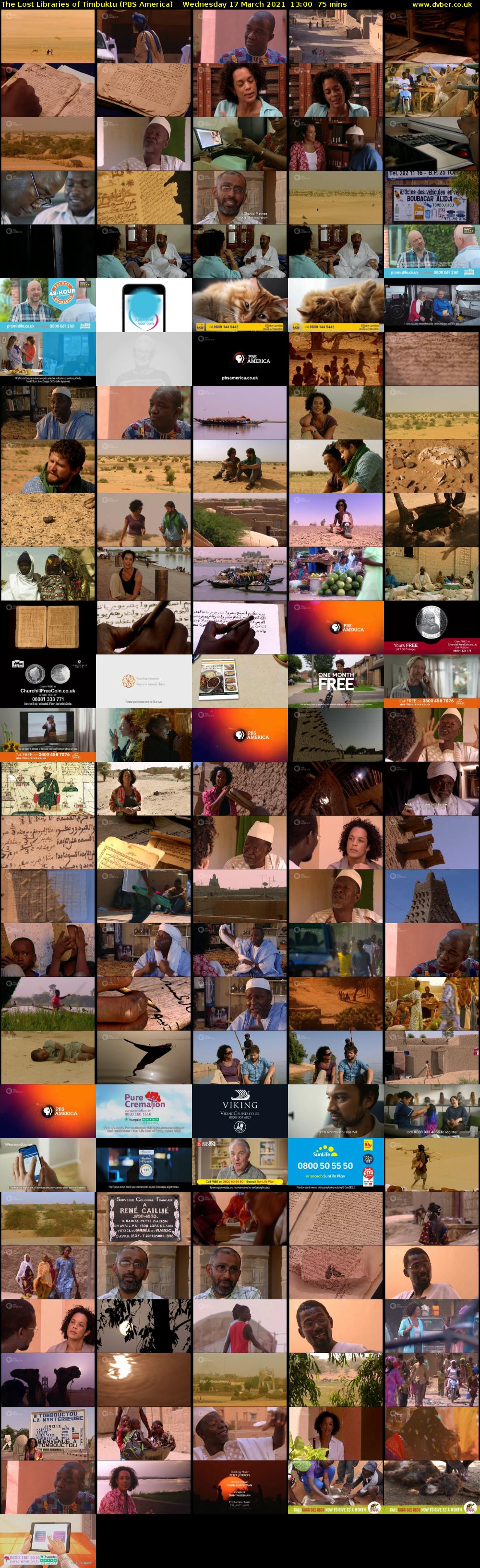 The Lost Libraries of Timbuktu (PBS America) Wednesday 17 March 2021 13:00 - 14:15