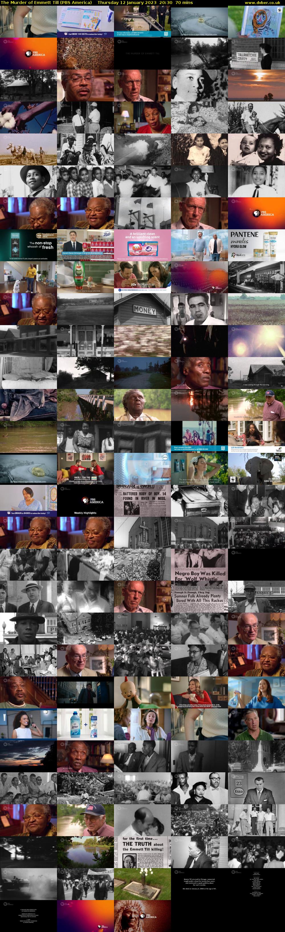 The Murder of Emmett Till (PBS America) Thursday 12 January 2023 20:30 - 21:40