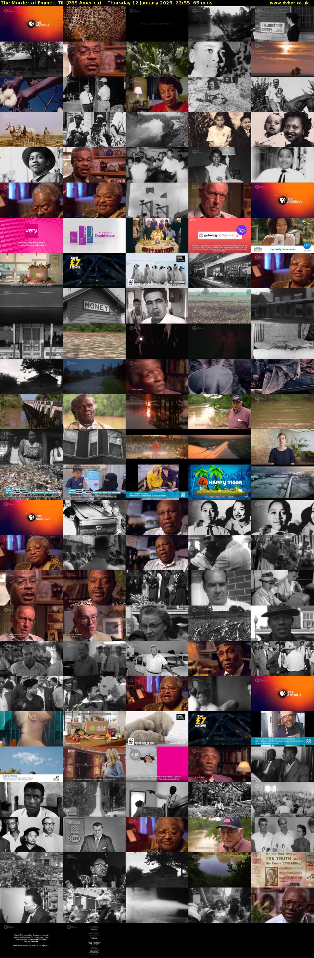 The Murder of Emmett Till (PBS America) Thursday 12 January 2023 22:55 - 00:00