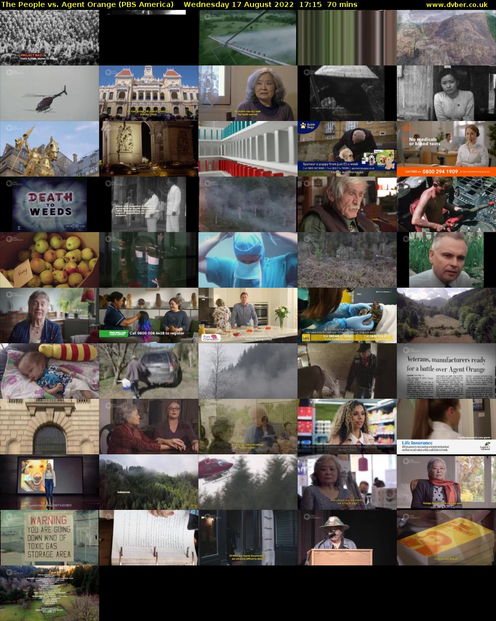 The People vs. Agent Orange (PBS America) Wednesday 17 August 2022 17:15 - 18:25