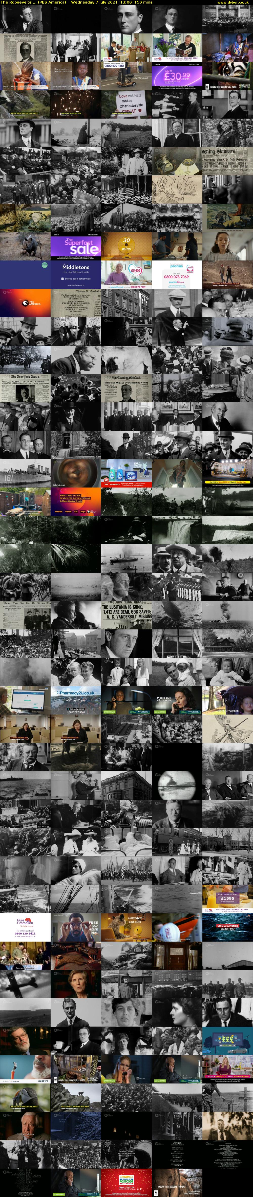 The Roosevelts:... (PBS America) Wednesday 7 July 2021 13:00 - 15:30