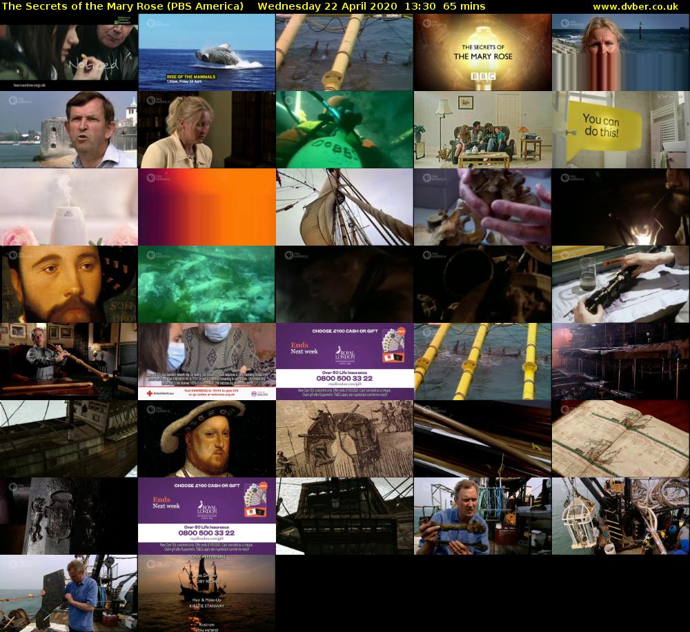 The Secrets of the Mary Rose (PBS America) Wednesday 22 April 2020 13:30 - 14:35