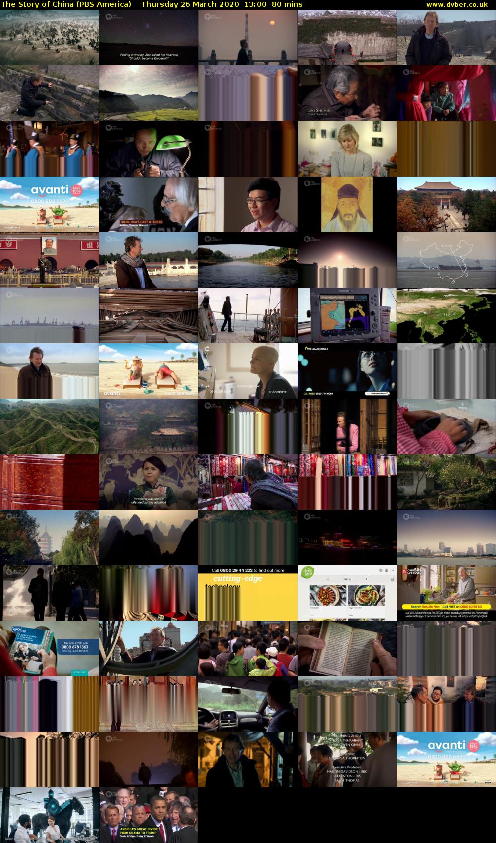 The Story of China (PBS America) Thursday 26 March 2020 13:00 - 14:20