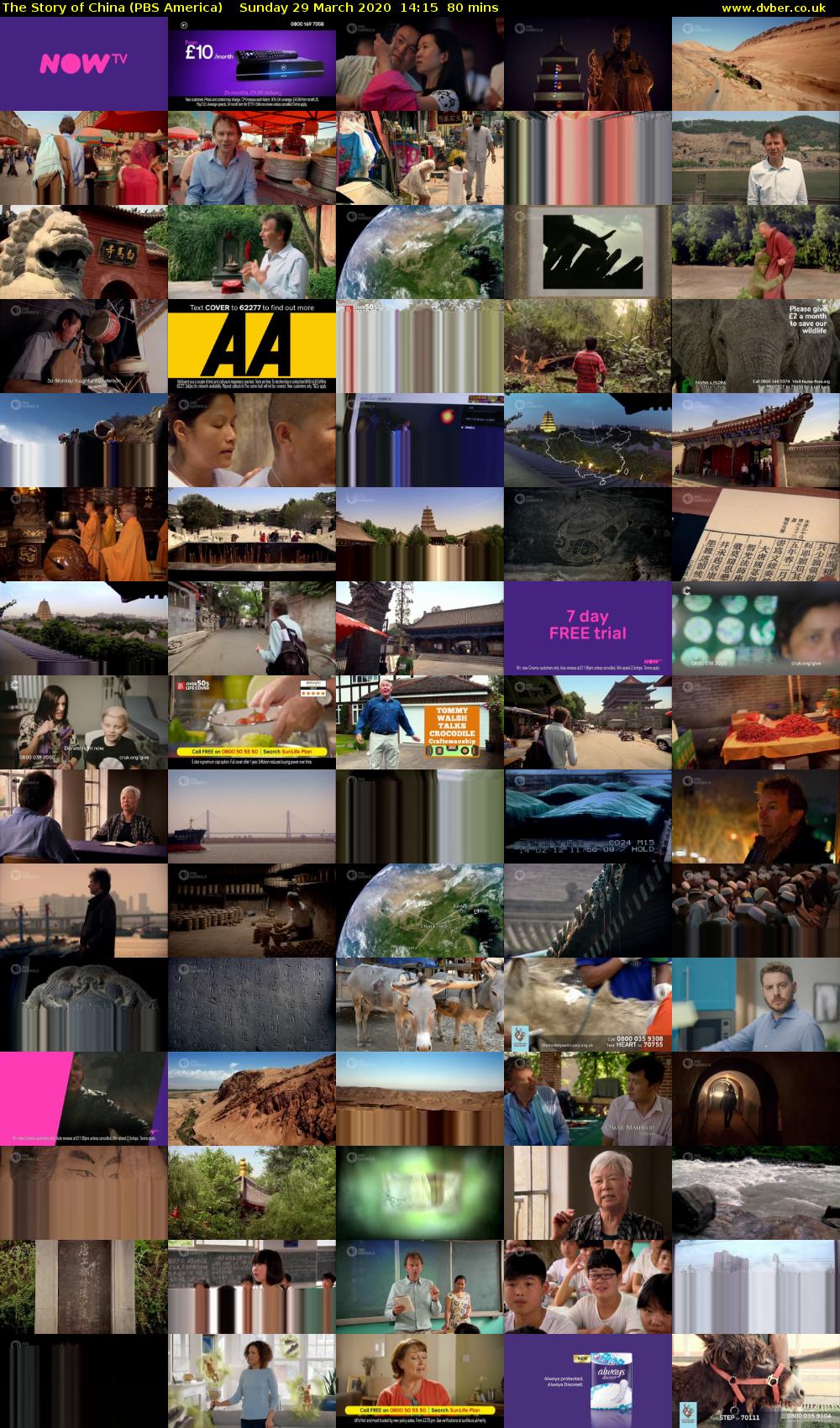 The Story of China (PBS America) Sunday 29 March 2020 14:15 - 15:35