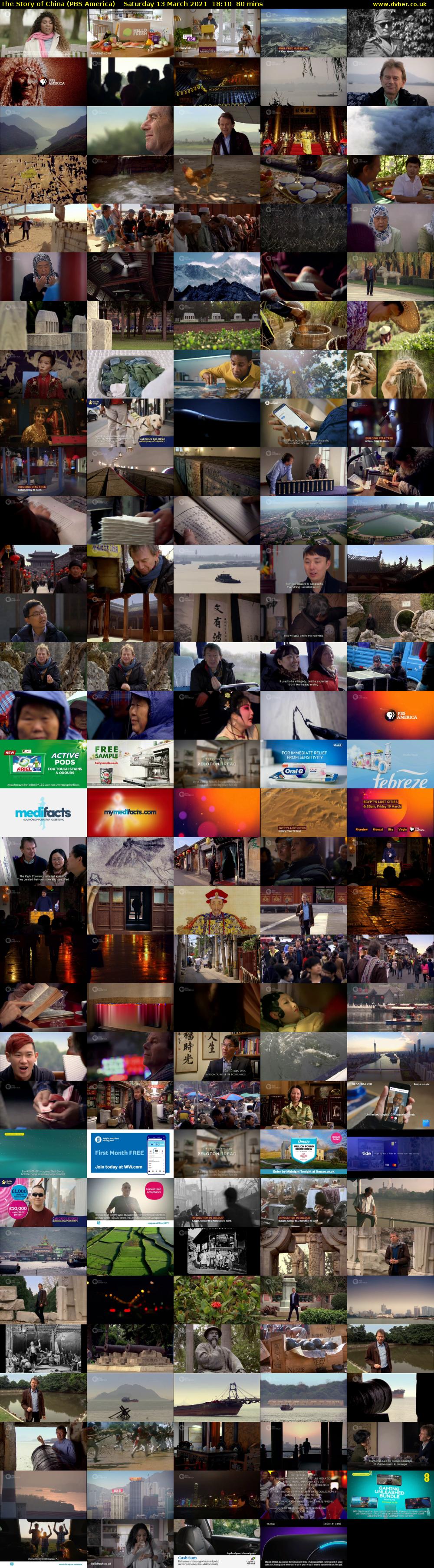 The Story of China (PBS America) Saturday 13 March 2021 18:10 - 19:30