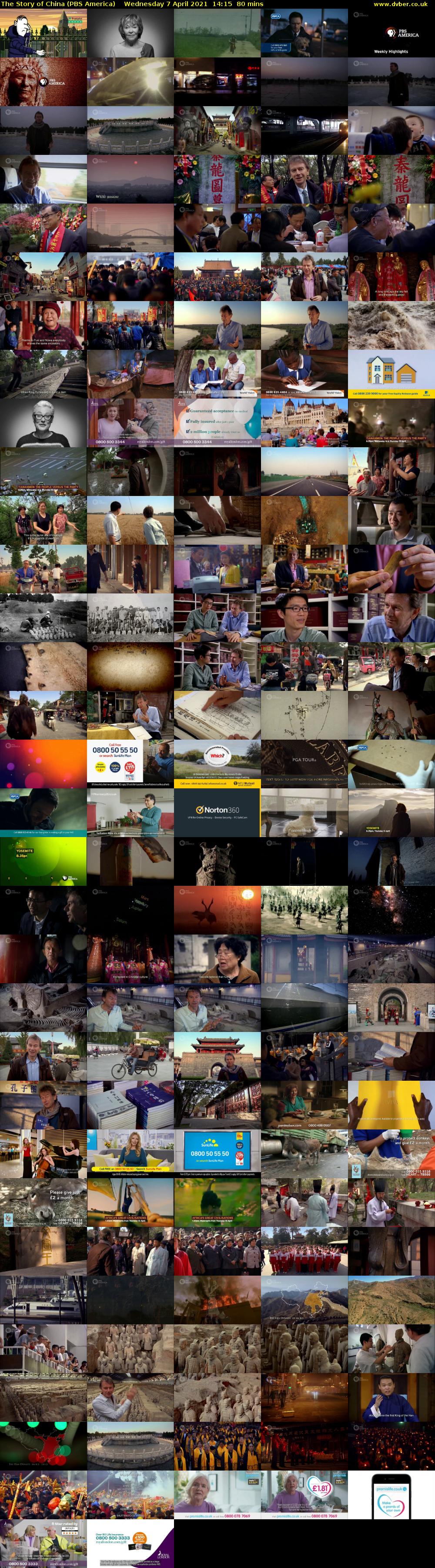 The Story of China (PBS America) Wednesday 7 April 2021 14:15 - 15:35