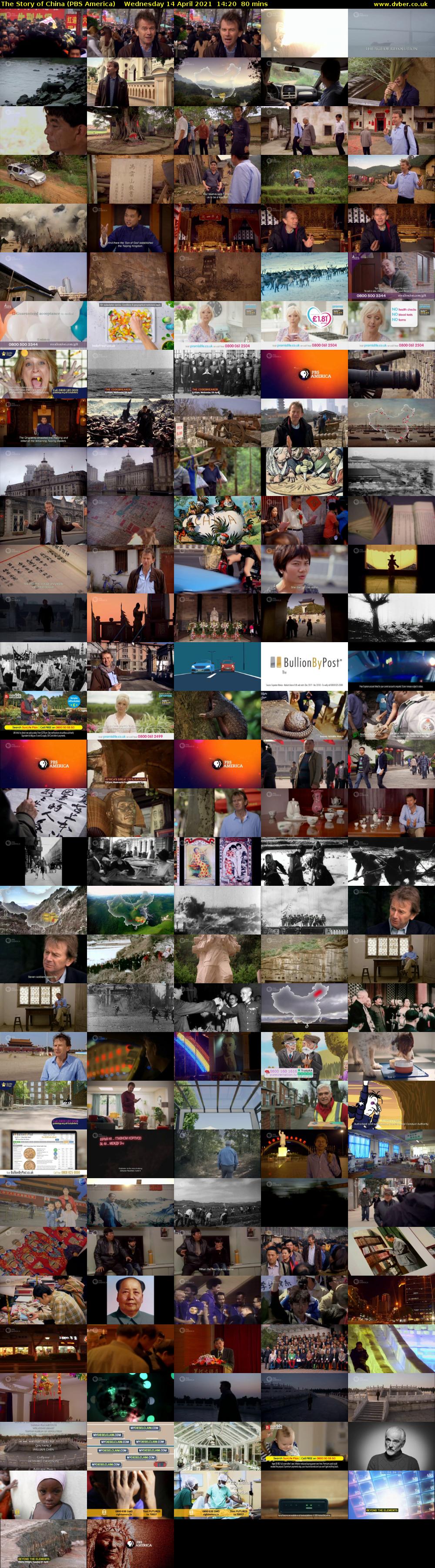 The Story of China (PBS America) Wednesday 14 April 2021 14:20 - 15:40