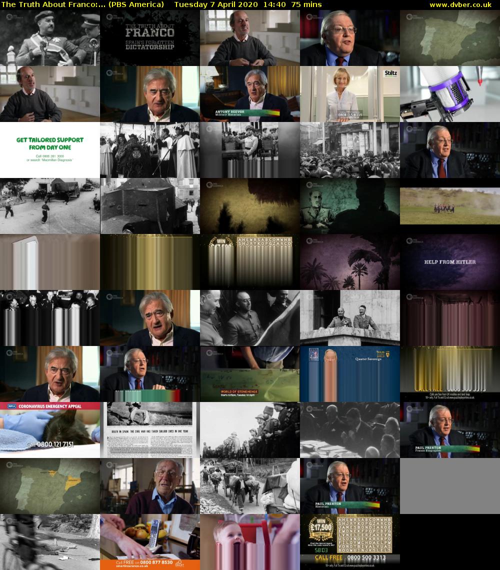 The Truth About Franco:... (PBS America) Tuesday 7 April 2020 14:40 - 15:55
