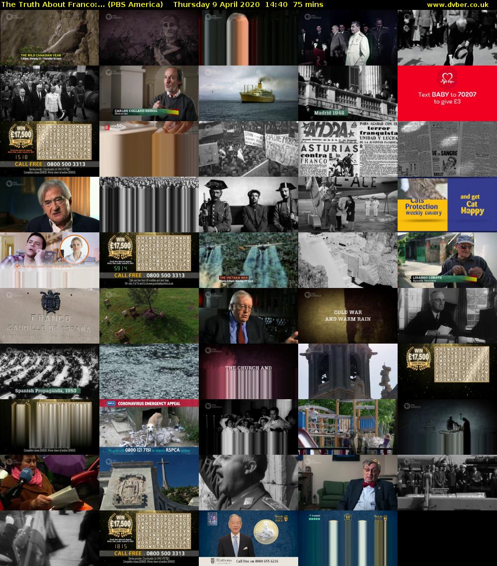 The Truth About Franco:... (PBS America) Thursday 9 April 2020 14:40 - 15:55