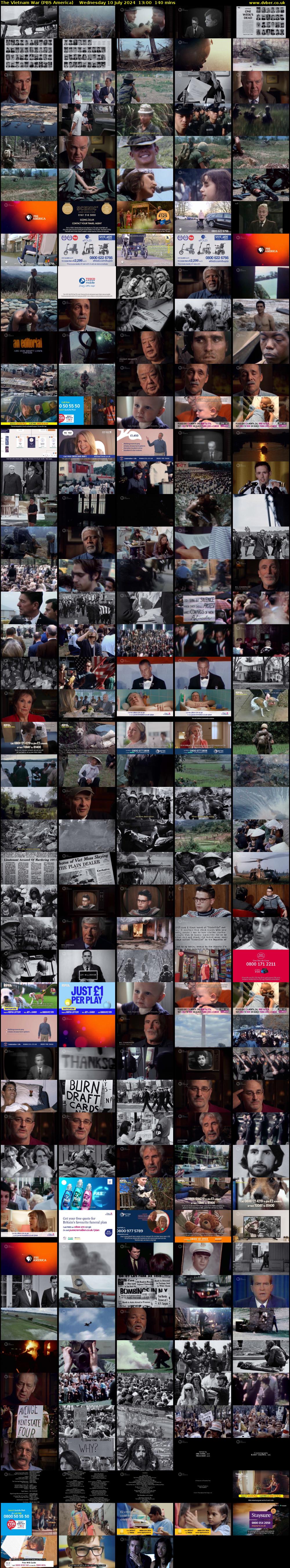 The Vietnam War (PBS America) Wednesday 10 July 2024 13:00 - 15:20