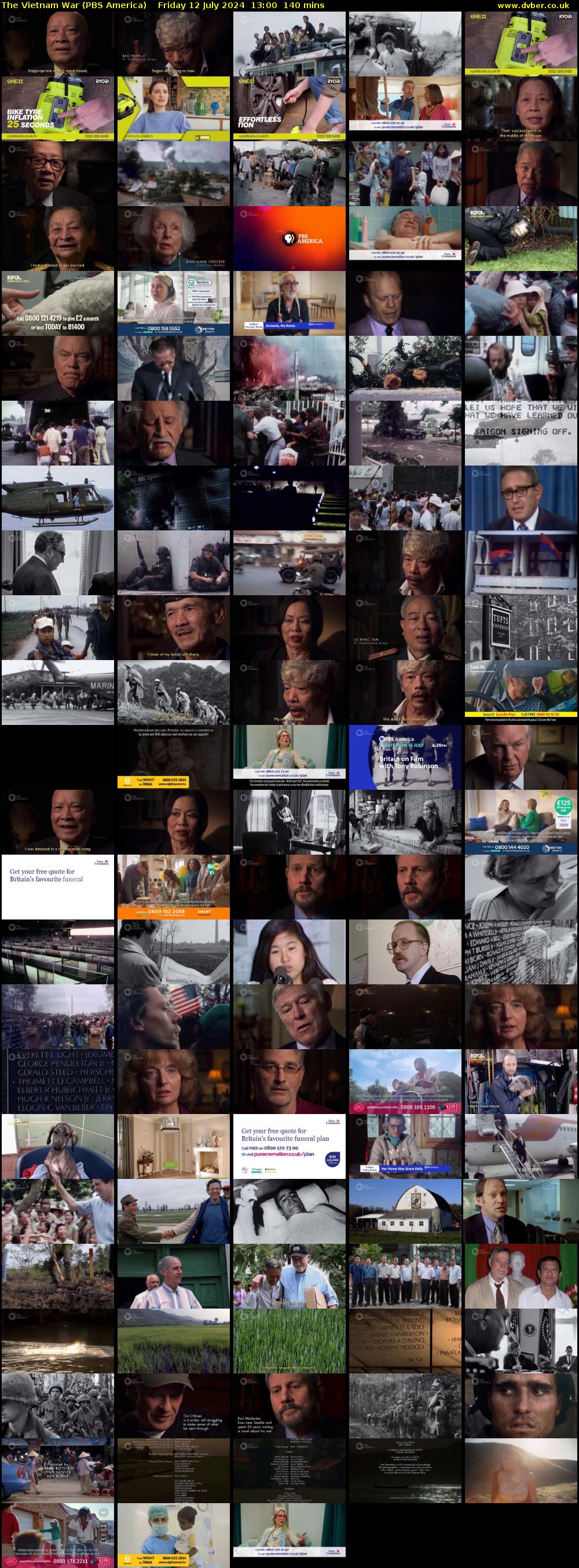 The Vietnam War (PBS America) Friday 12 July 2024 13:00 - 15:20