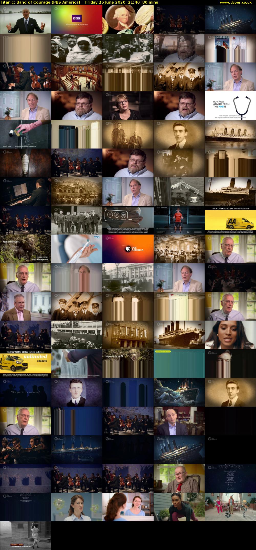 Titanic: Band of Courage (PBS America) Friday 26 June 2020 21:40 - 23:00