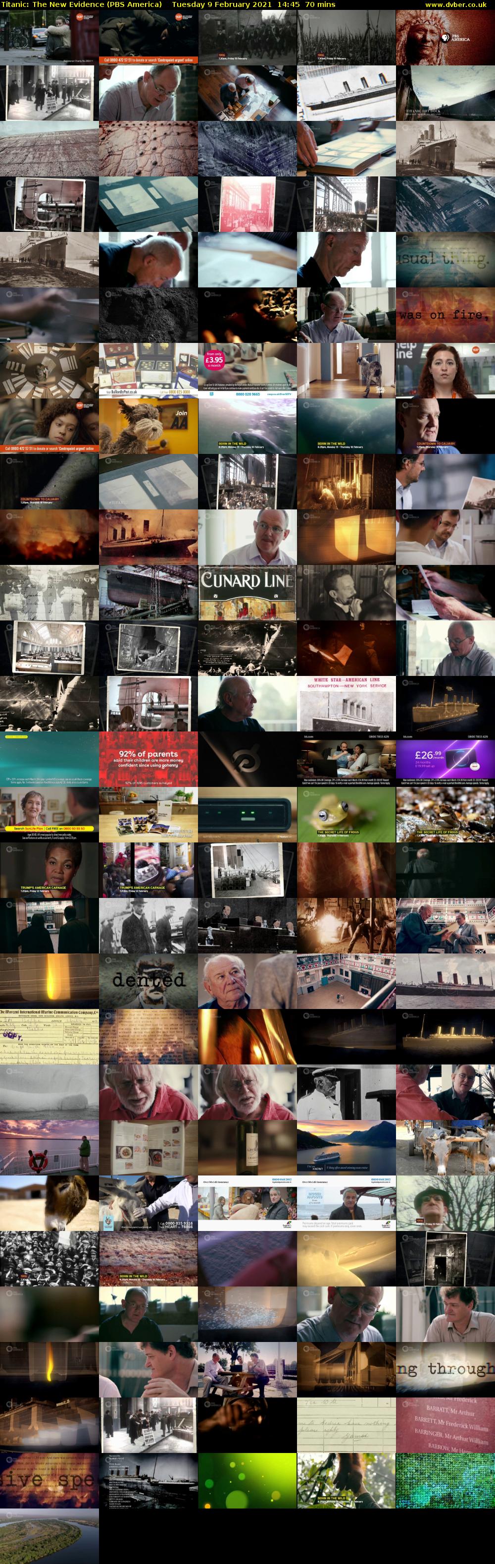 Titanic: The New Evidence (PBS America) Tuesday 9 February 2021 14:45 - 15:55