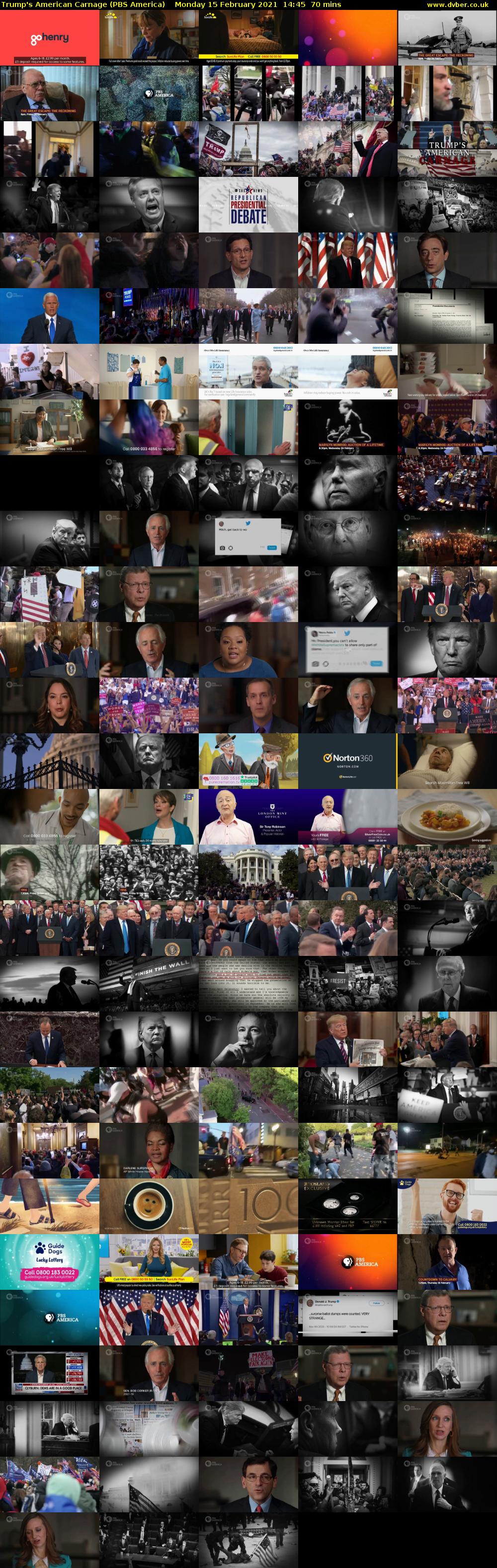 Trump's American Carnage (PBS America) Monday 15 February 2021 14:45 - 15:55