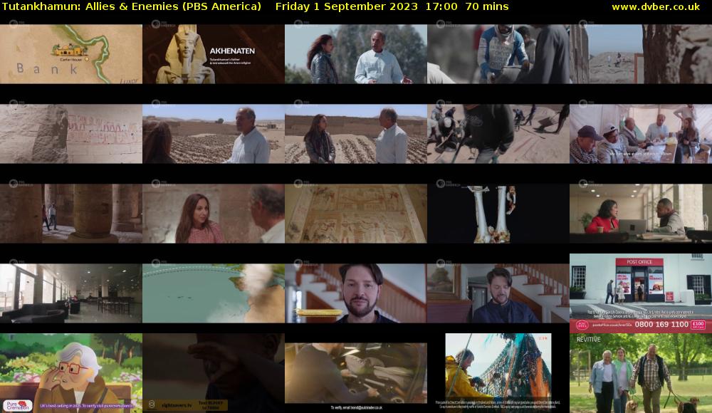 Tutankhamun: Allies & Enemies (PBS America) Friday 1 September 2023 17:00 - 18:10